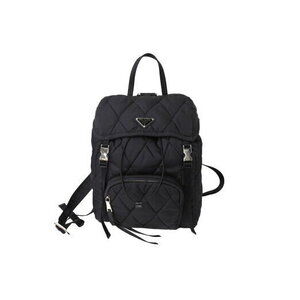 Prada quilted nylon backpack triangle logo black